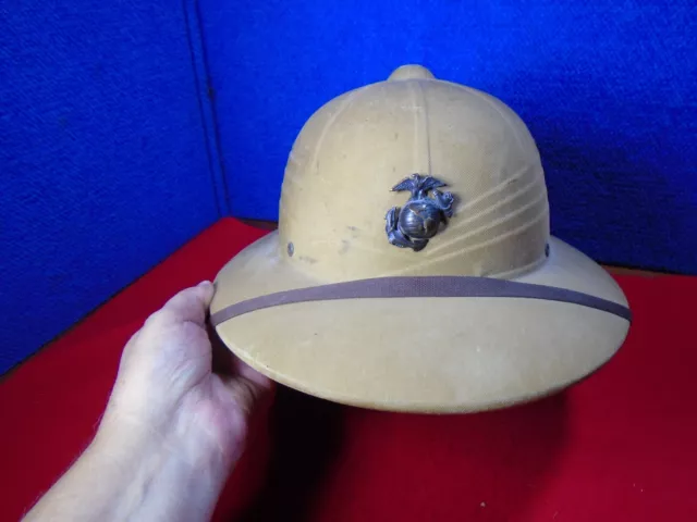 VINTAGE USMC MARINE Corps Pith Sun Helmet AA-4. WW2?? $56.00 - PicClick