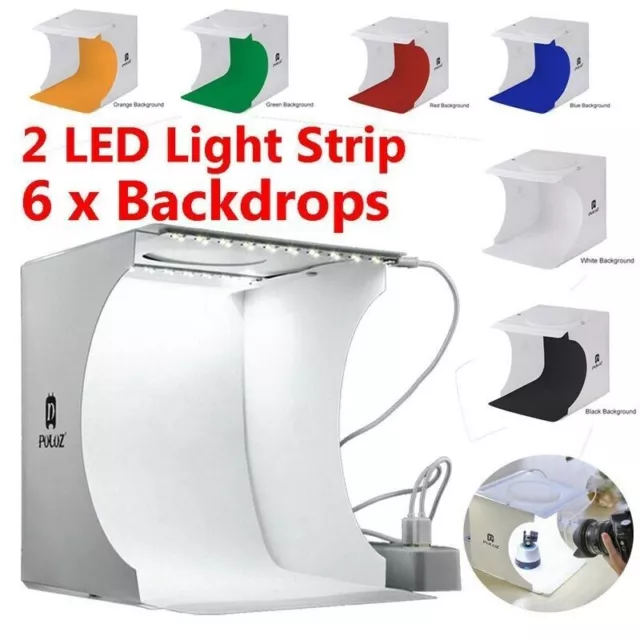 LED Light Room Photo Studio Photography Lighting Tent Kit Backdrop Cube Mini Box