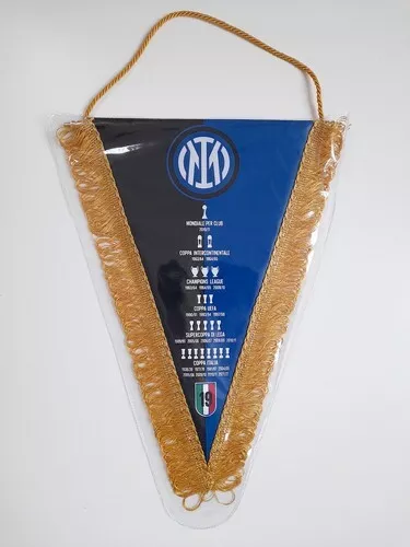 Inter Milan with cups/trophies pennant official product large football flag new