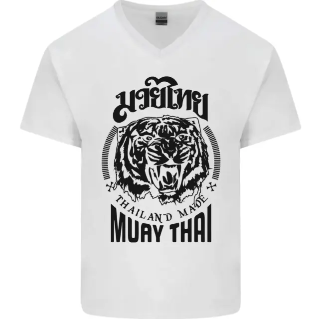 Maglietta da uomo Muay Thai Fighter Warrior MMA arti marziali collo a V cotone 2