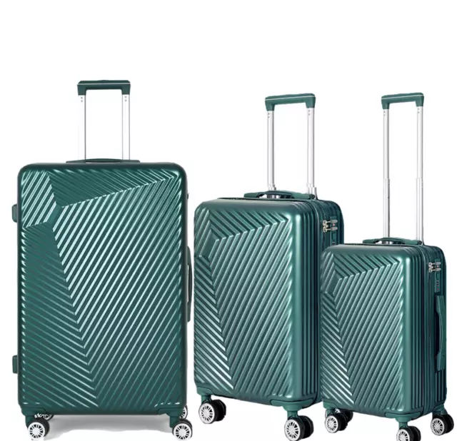 3 Piece Travel Luggage Set Hardshell Carry On Spinner Trolley Suitcases TSA Lock