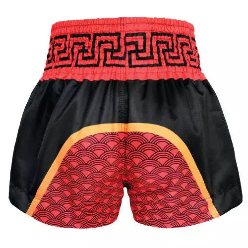 TUFF Chinese Dragon Muay Thai Boxing Shorts - Black/Red 2