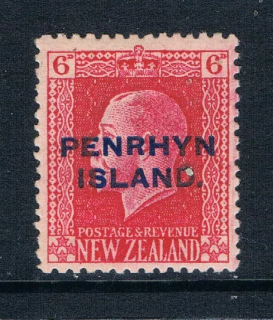 Penrhyn 1917 - 6d KGV Portrait of NZ Ovprtd penrhyn - SC 15 [SG 26] MINT C1