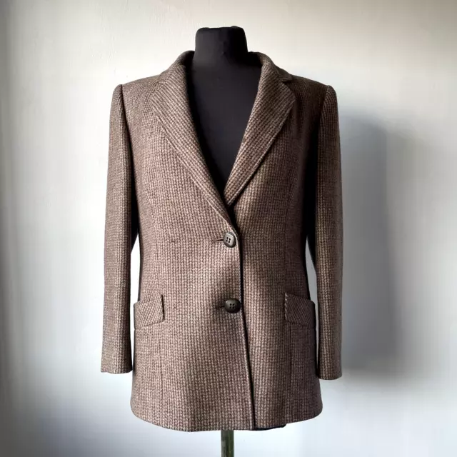 Chaqueta Blazer Mitad Temporada de Mujer En Tweed Lana Vintage Nemìl - Talla 42