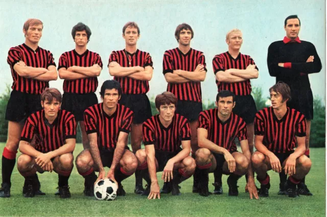 cartolina FORMAZIONE SQUADRA MILAN anno 1970-1971