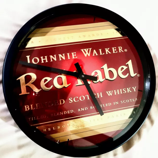 Johnnie Walker Red Label 10" Wall Clock WORKS TC
