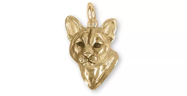 Cougar Jewelry 14k Yellow Gold Handmade Mountain Lion Charm  COU3H-CG