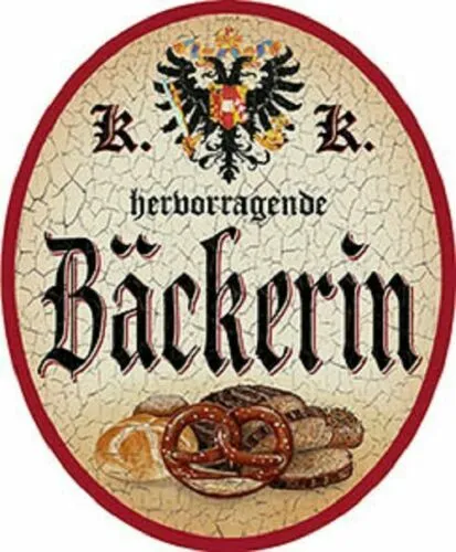 Nostalgieschild  "Bäckerin" Schild Bäckerei backen Brot
