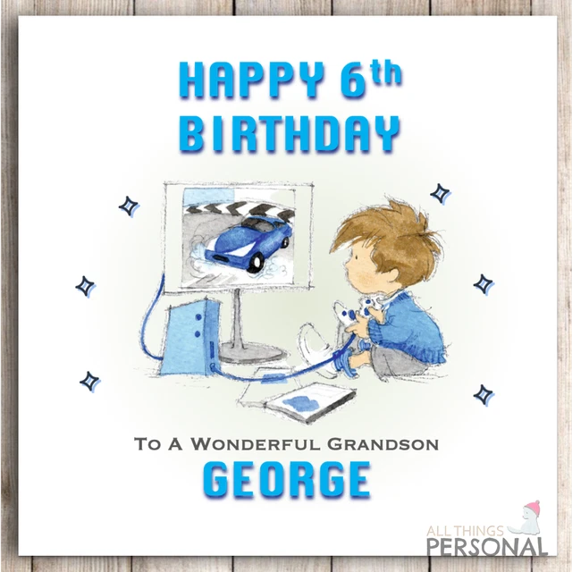 PERSONALISED BOYS GAMING Birthday Card for Son Grandson Nephew Brother ...