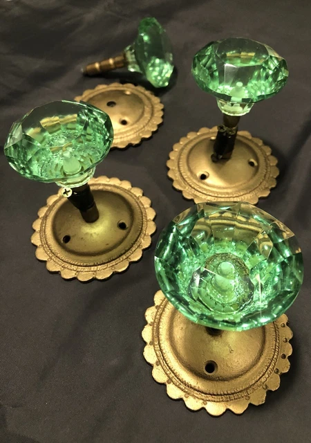 Cut glass and metal curtain tie-backs 2