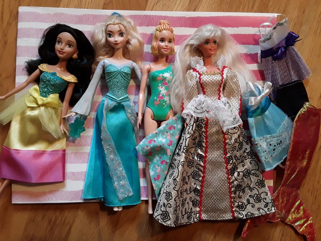 LOTTO BAMBOLE BARBIE Vintage e Moderne Principesse Disney Vestiti