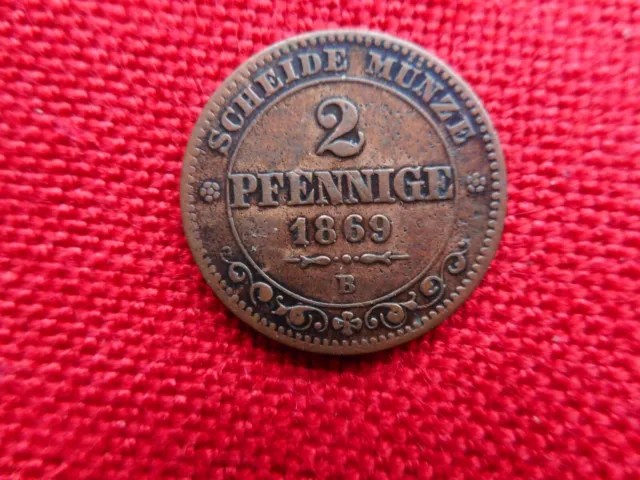 Sachsen 2 Pfennige 1869 B      (33)