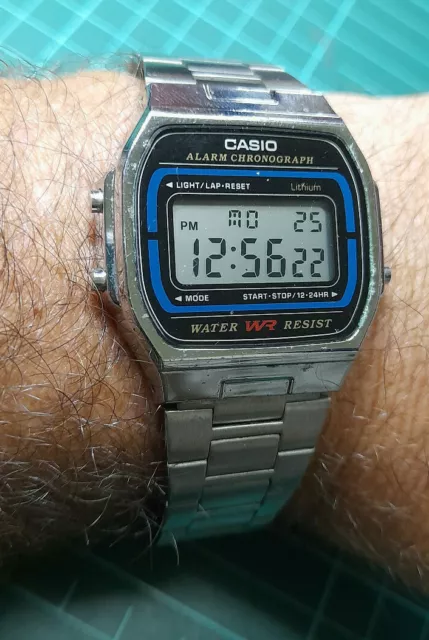 VINTAGE 1987 CASIO A164W Module 593 LCD WATCH ORIGINAL NO CHINA