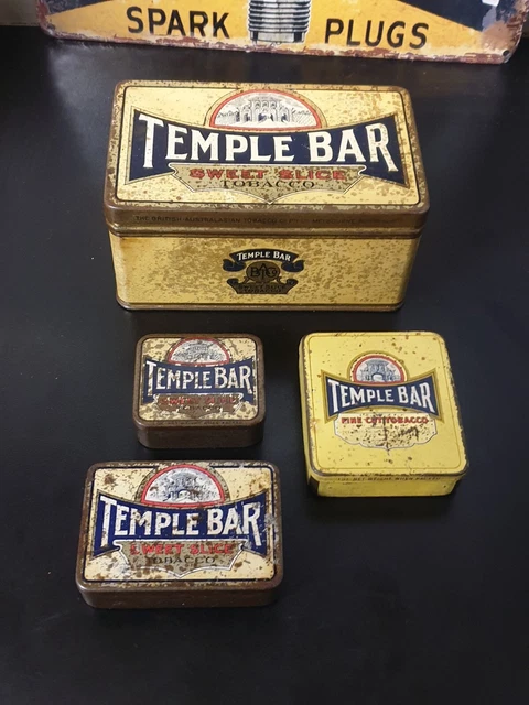 TOBACCO TINS,,TEMPLE BAR Tins 1lb Tin,2 -1oz Tins-1x 2 Oz Tin $60.00