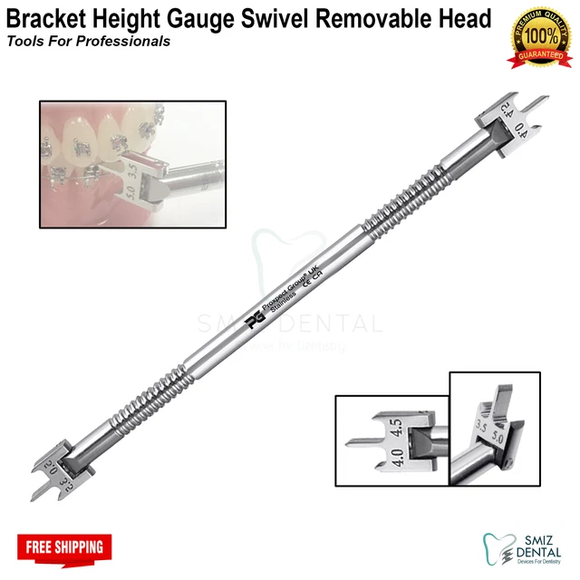 MEDSPO Swivel Head Bracket Height Gauge - Orthodontic Dental Positioning Instrument