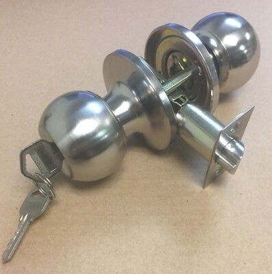 Round Lever Handle Knob knobs Door Lock bedroom bathroom locks Stainless Steel