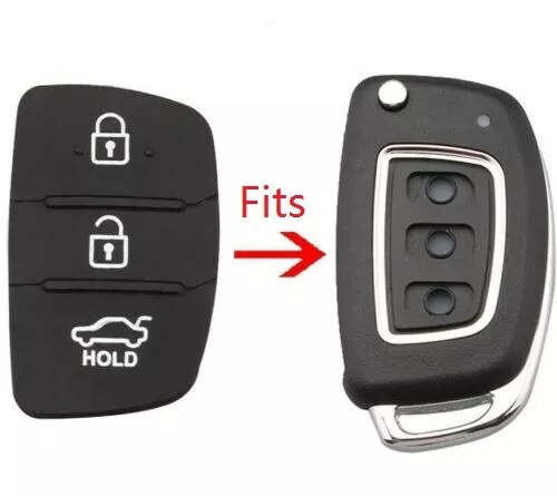 Hyundai i10 i20 i30 i40 ix20 ix35 3 Button Replacement Rubber Key Remote Fob