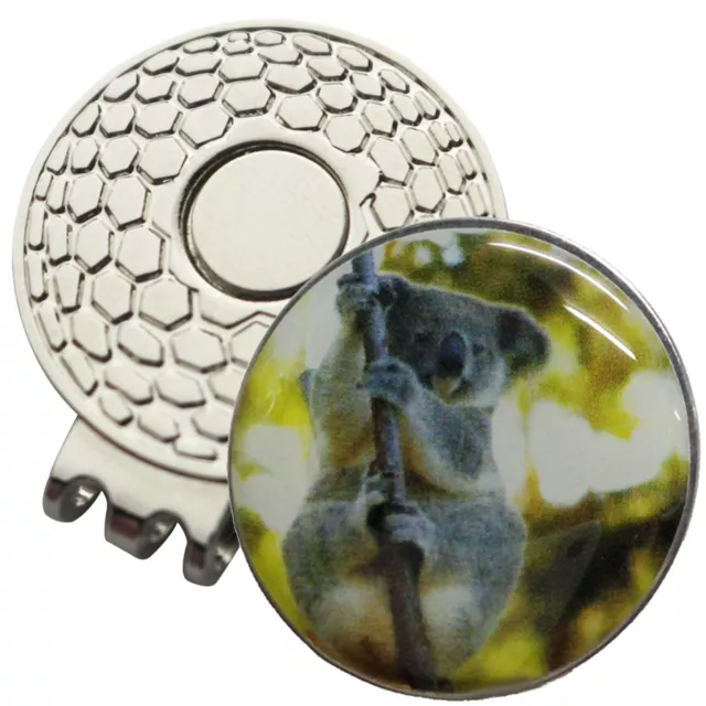 1 x Brand New Magnetic Hat Clip + Koala Golf Ball Marker - For Golf Hat or Visor