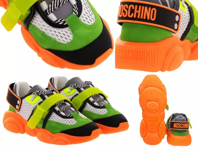 Moschino Couture Special Teddy Shoes Fluo Sneakers Trainers Shoes Sneakers 42
