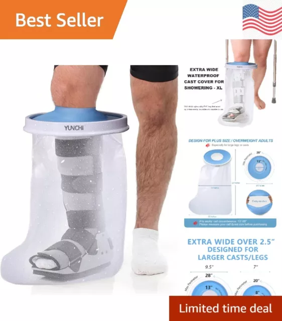 Extra Wide Watertight Leg Cast Cover for Shower - XL Size - Plus Size Adults