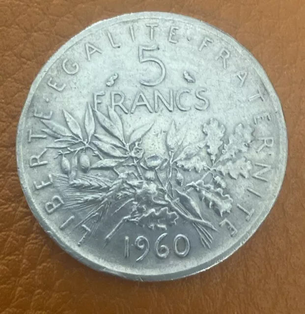 pièce 5 francs argent semeuse 1960