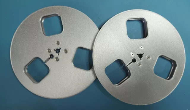 Reel to reel Tape spools (pair) 7" 3D printed (Plastic) in Silver