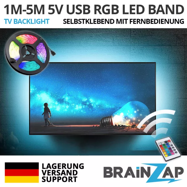 LED Band TV Backlight RGB 1m 2m 3m 4m 5m Hintergrund Beleuchtung Licht Strip USB