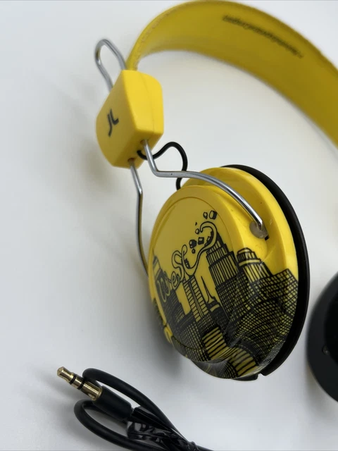 WeSC Conga On Ear Headphones - Limited Edition Yellow City Print - Wired 3.5mm