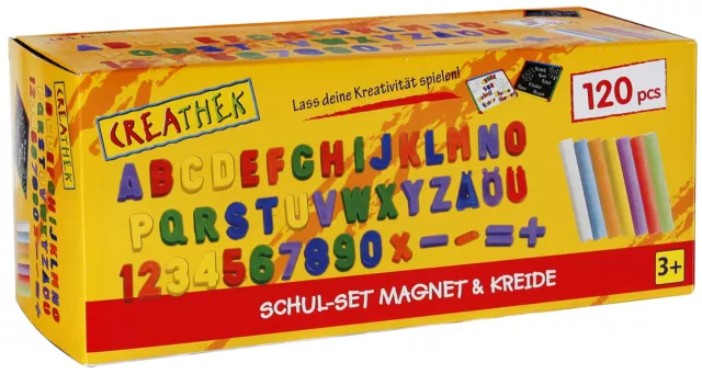 Creathek Schulset Kreide Magnete für Kinder ab 3 Jahre 120 Teile bunt SEHR GUT