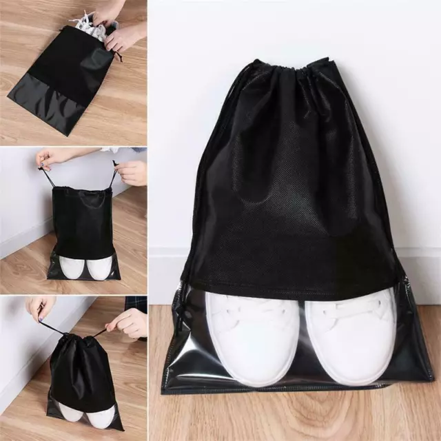 10Pcs Travel & Daily Shoe Bag Large Non-Woven Drawstring Shoes Storage Bags UK 2