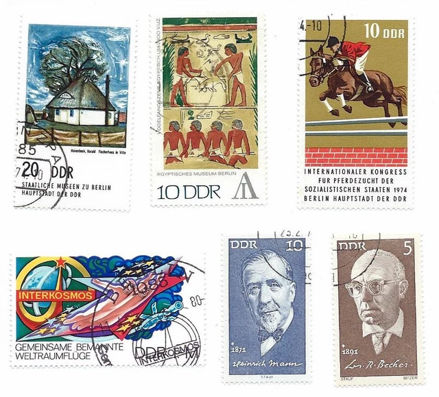 6 Stück, DDR Briefmarken - gestempelt