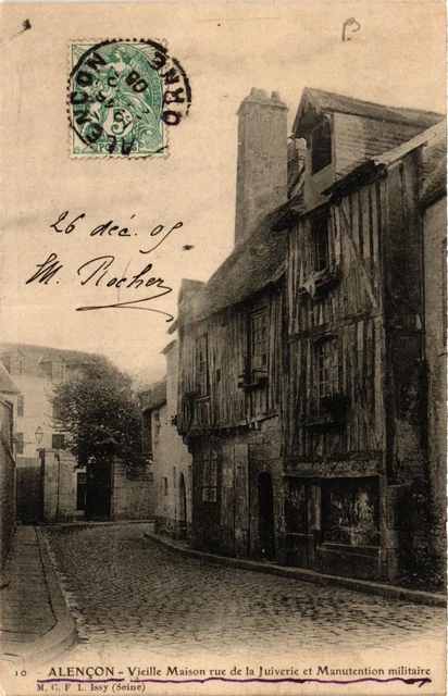 CPA ALENCON-Vieille Maison rue de la Juiverie et Manitention militaire (435028)