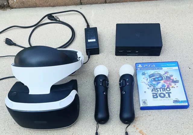 PlayStation 4 PS4 VR Headset & Game Bundle 2 Controllers Virtual Reality