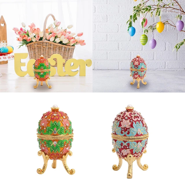 Boîte à Bijoux œuf De Pâques Style Fabergé En Porcelaine Fine - Occasion