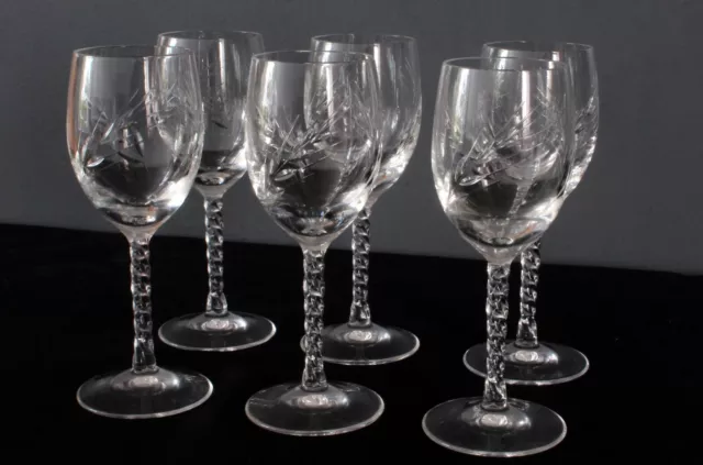 6 verres à vin blanc porto  cristal d'Arques modèle épi fleury