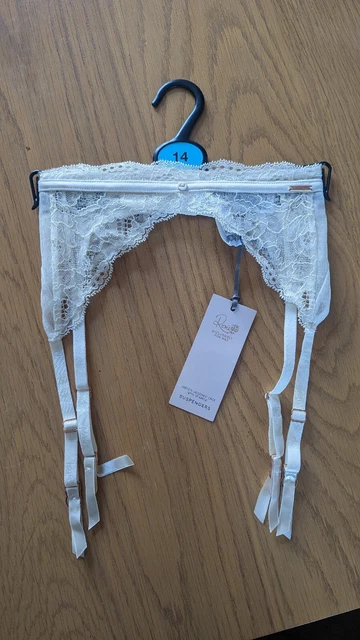 Rosie Suspender Belt Ivory ‘The Sparkle Lace Collection’  Size 14 M&S New