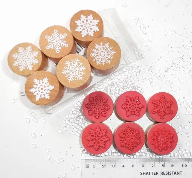 6 Schneeflocke Tintenstempel Gummigesicht Weihnachtskartenherstellung