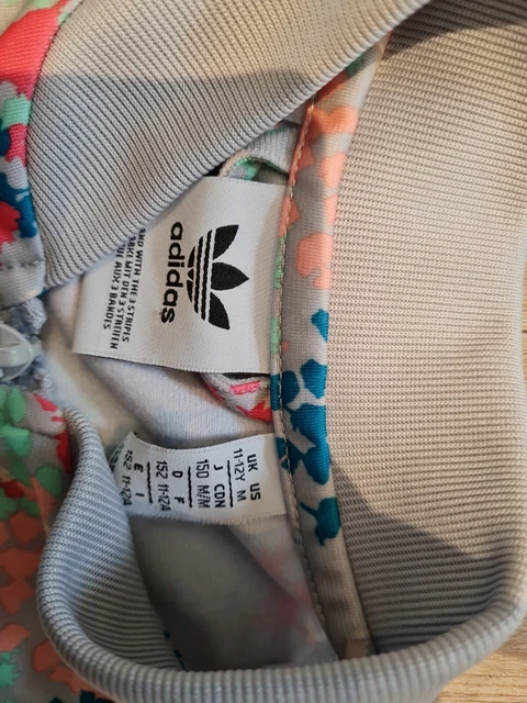 Girls adidas jacket Tracksuit top 11-12 grey pink floral summer autumn 3