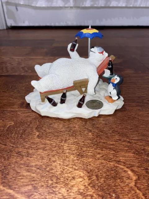 Coca Cola Heritage Collection 1996 Cool Break Relaxing Polar Bear Figurine 77005