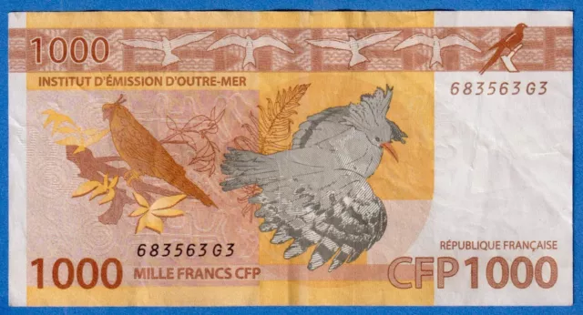 French Pacific Territories 1000 Francs ND(2014), P-6(3) Circulated Note 683563G3