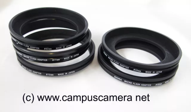 Sigma Adapter Ring Set for EM-140 DG Macro Ringlight 77, 72, 55, 58, & 62mm