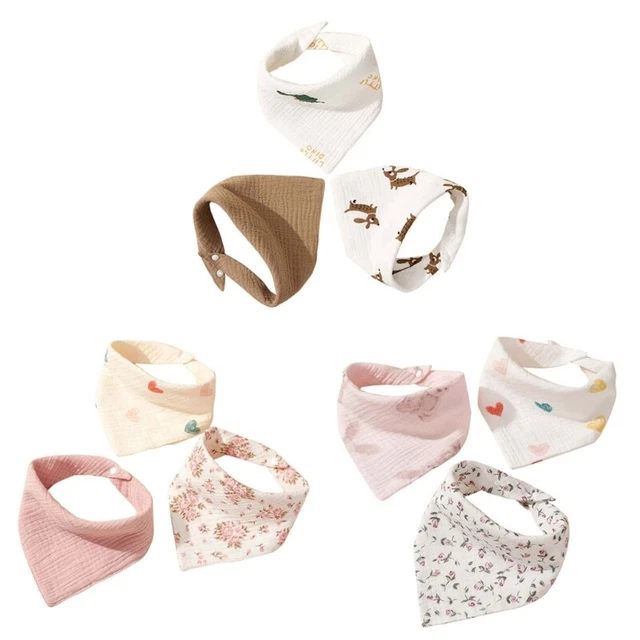 3PCS Cotton Bibs Child Nursing Bibs Saliva Towel Breathable Infant Feeding Towel