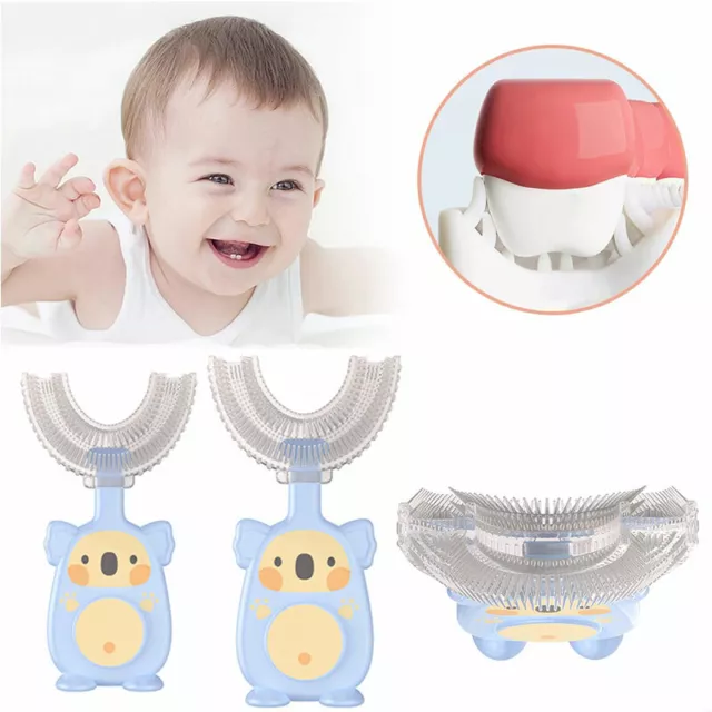 Weiches Silikon Baby Oral Reinigung Mundpflege U-Form Zahnbürste Kinder ~