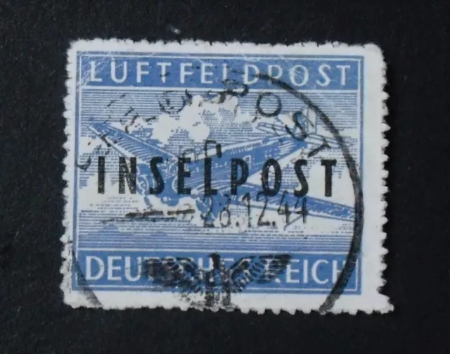 1944Mi:120,- MiNr 8 B I Rhodos Luftfeldpost Aufdruck "INSELPOST" gest. gepr. BPP