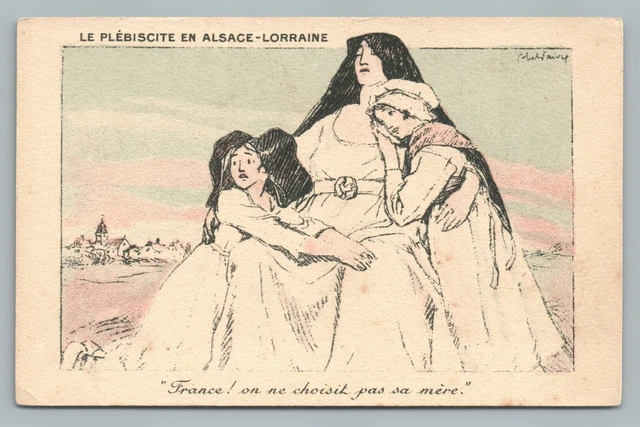 “Plebiscite en Alsace—Lorraine” SUFFRAGE French Antique CPA Art Faivre 1910s