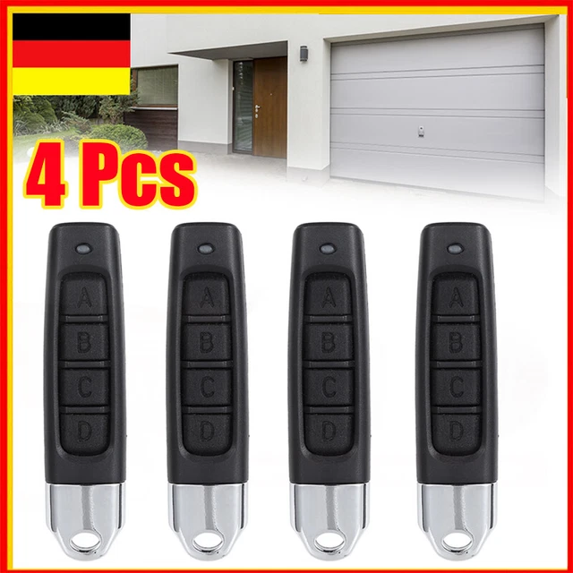 2x Universal-Fernbedienung 433 MHz Für Garagentor – 4 Tasten, Reichweite 50–100 M, Mit 12V Batterie