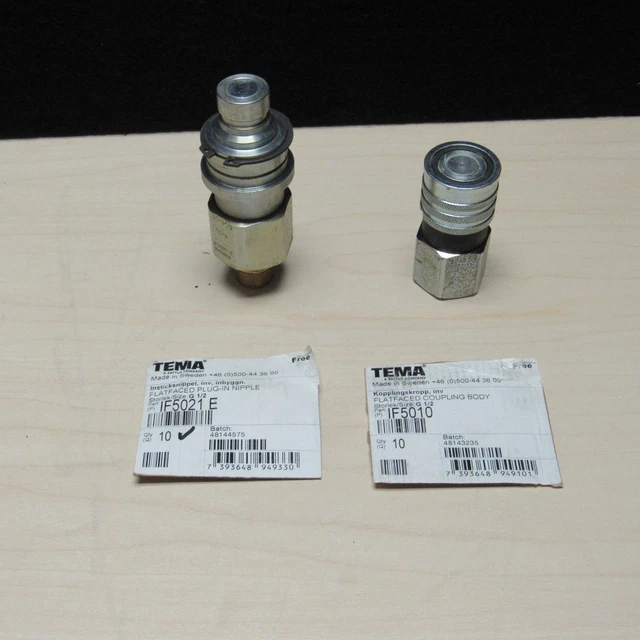 TEMA IF5010 1.3cm Plat Face À Accouplement Et IF5021 E Prise En Téton Paire