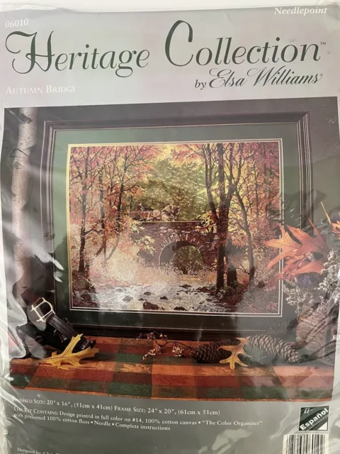 Kit de agujas ELSA WILLIAMS Heritage Collection 20""x16"" PUENTE DE OTOÑO #06010