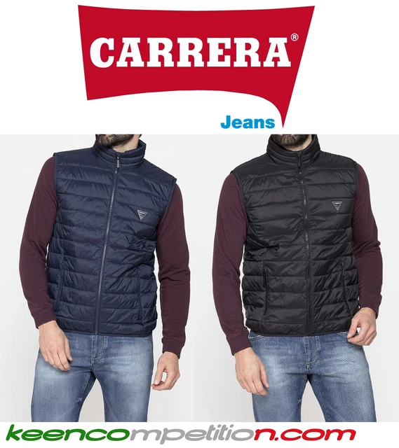 ★ Carrera Gilet Uomo Leggero Giubbino Smanicato Sportivo In Nylon Blu O Nero ★
