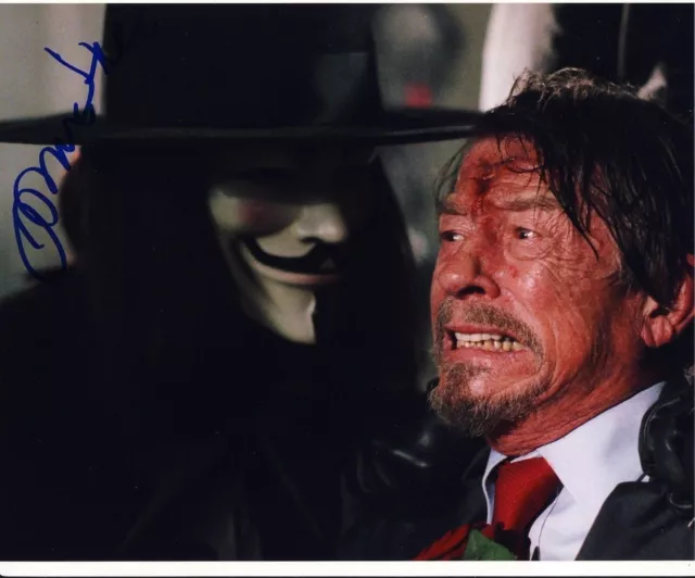 John Hurt Autograph V for VENDETTA Signed 8x10 Photo AFTAL [3225]